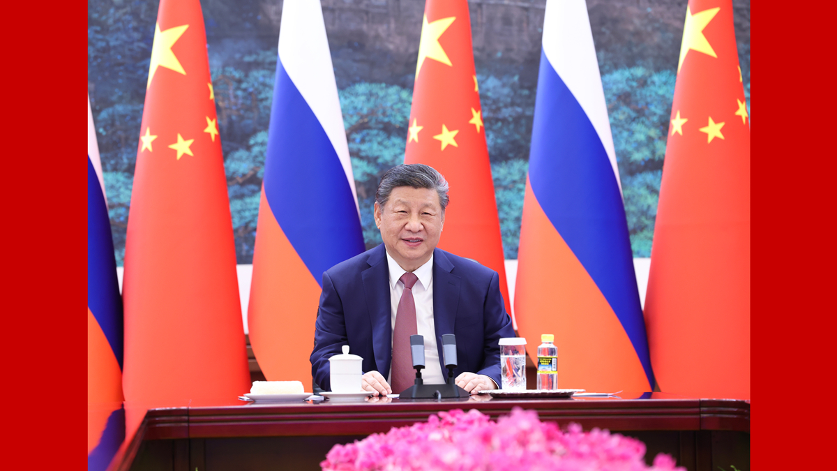 习近平同俄罗斯总统普京举行视频会晤